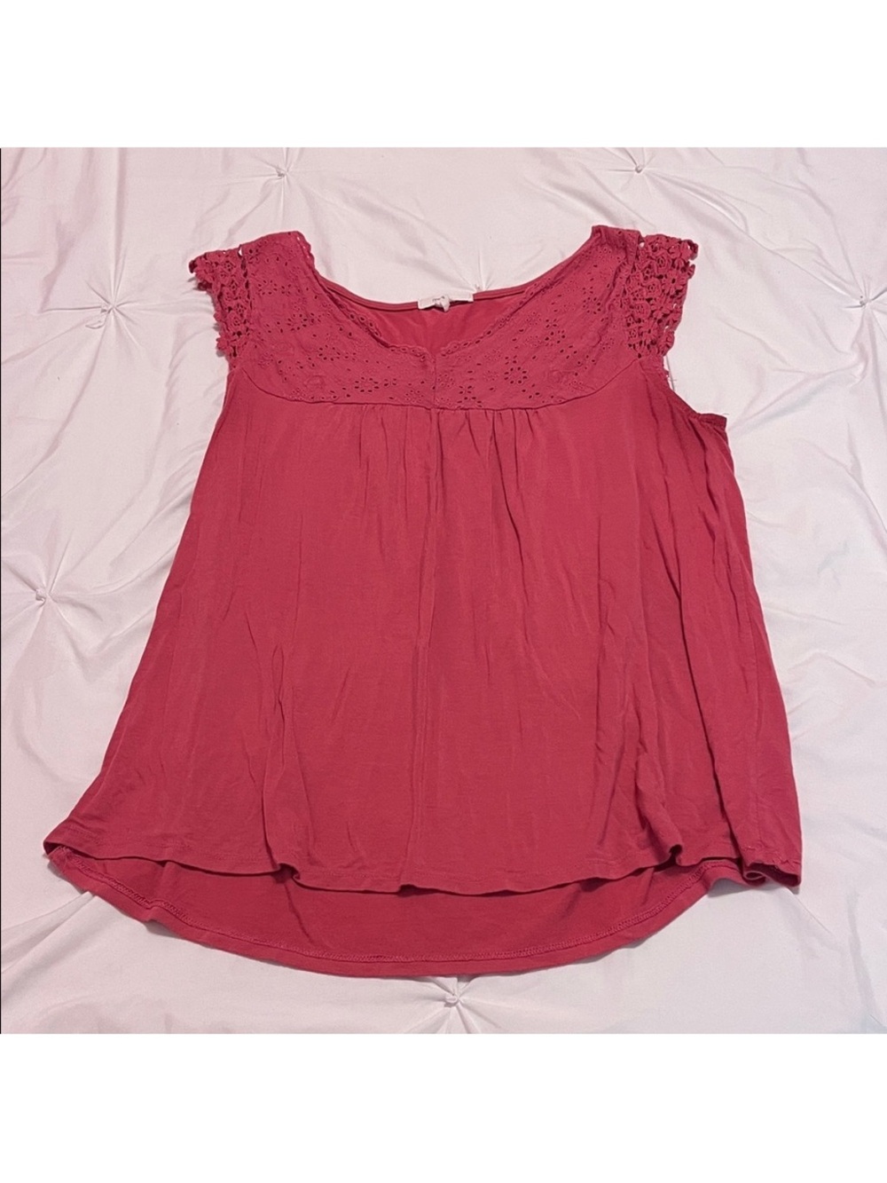 Maurices Crochet Yoke Sleeveless Camisole - Rose